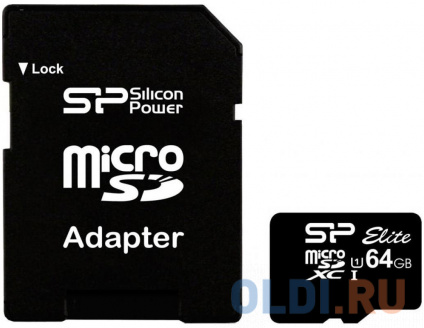 Купить карта памяти microsdxc 64gb silicon power elite class10+sd ...