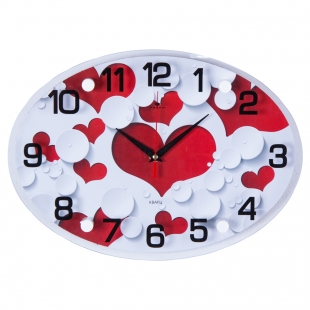 Часы настенные 21 ВЕК "Сердца" 2434-832