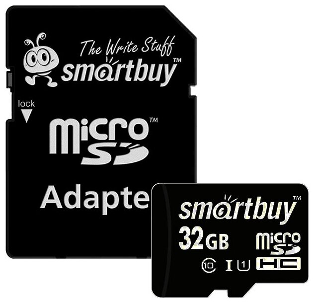 Карта памяти Smartbuy 32GB microSDHC Class10+SDадаптер (1150381)