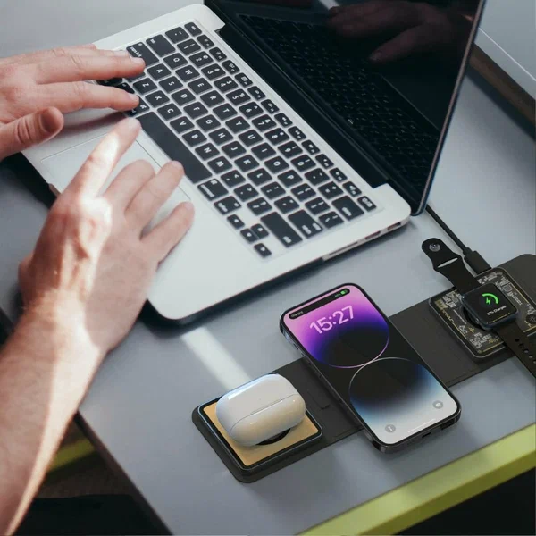 Беспроводная зарядная станция 3 в 1 Deppa Crystal MagSafe Fold Travel ...