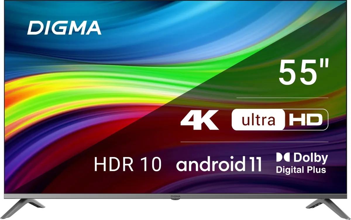 Купить телевизор digma dm-led55ubb41 (smarttv,ultrahd,frameless) в ...