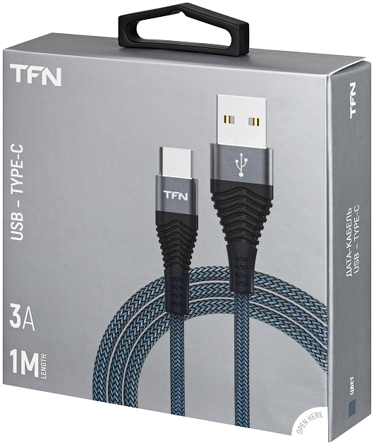 Дата кабель TFN FORZA USB/Type-C, 1m Graphite
