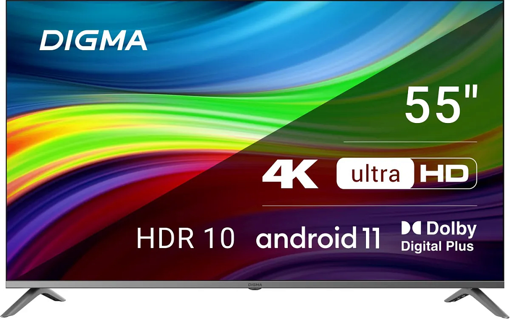 Купить телевизор digma dm-led55ubb41 (smarttv,ultrahd,frameless) в ...
